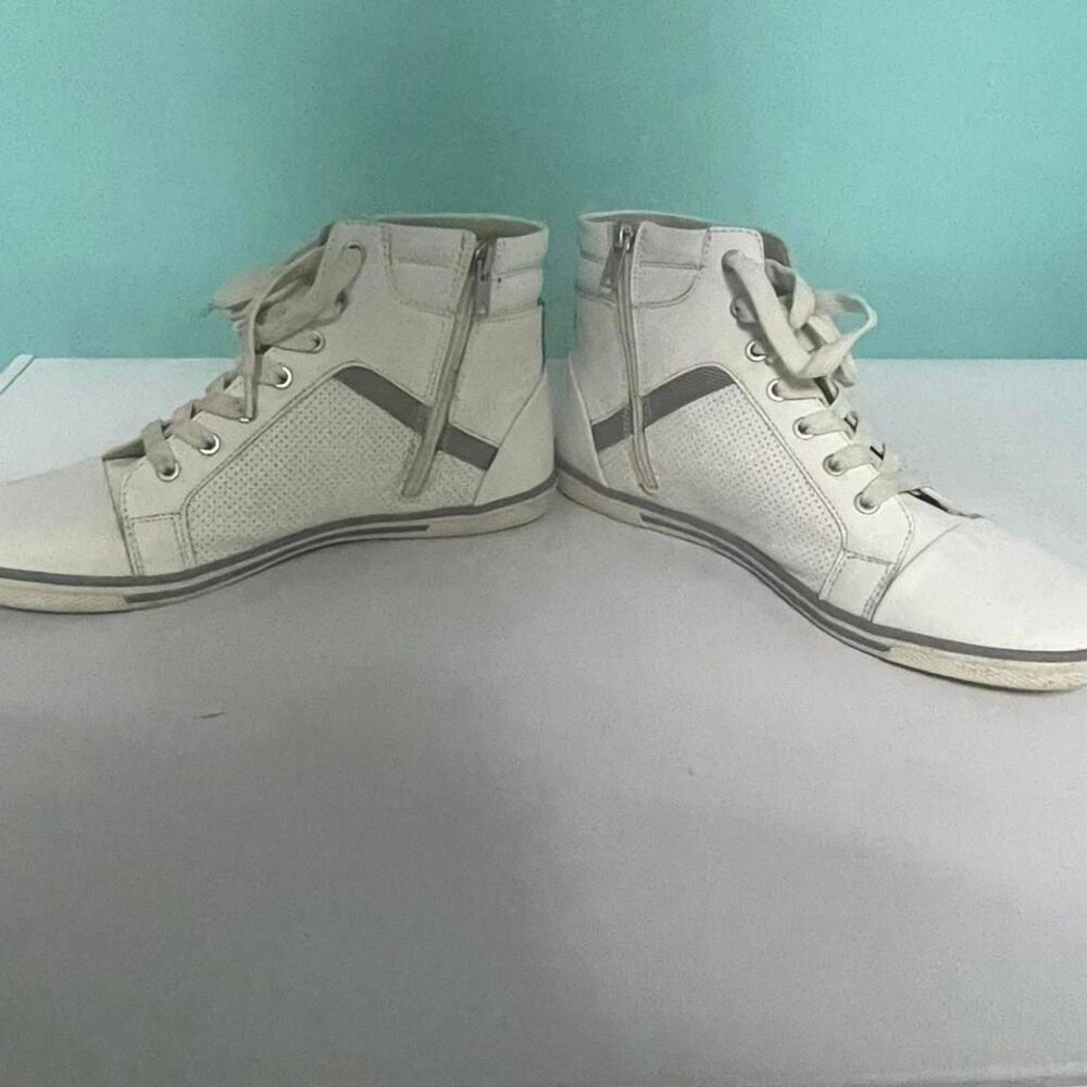 Men's leather sneakers white size 8
